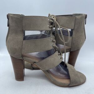 Torrid  Taupe Lace-Up Heeled Sandals